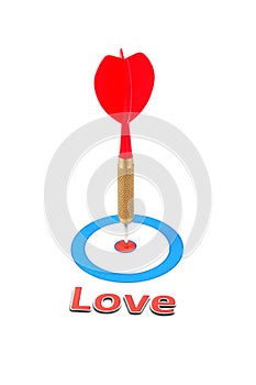 Love concept with dart arrow