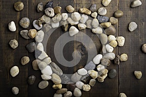 Pebbles heart frame