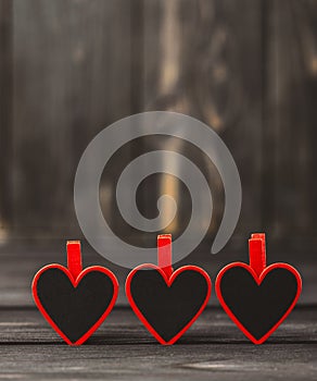 Love concept for mother`s day and valentine`s day. Valentine. Love. Valentine`s Day postcard. Happy Valentine`s day hearts on wood