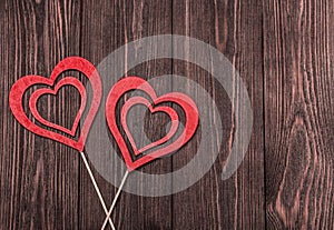 Love concept for mother`s day and valentine`s day. Valentine. Love. Valentine`s Day postcard. Happy Valentine`s day hearts on wood