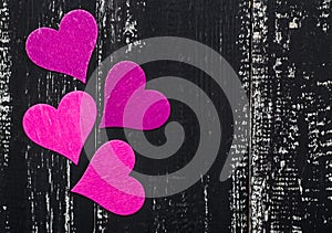 Love concept for mother`s day and valentine`s day. Valentine. Love. Valentine`s Day postcard. Happy Valentine`s day hearts on wood