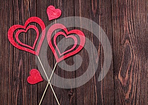 Love concept for mother`s day and valentine`s day. Valentine. Love. Valentine`s Day postcard. Happy Valentine`s day hearts on wood