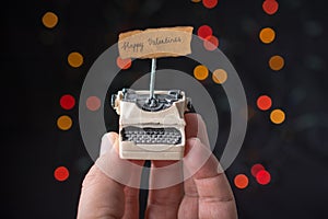 Love concept for valentine's day on typewriter