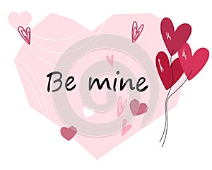 Love confession card, marriage proposal or greeting card on st. valentines day