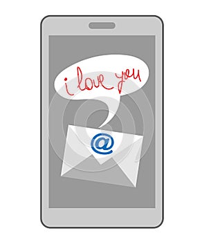 Love confession I love you a email on mobile phone