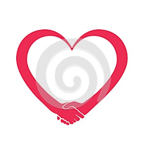 Love and cooperation heart logo