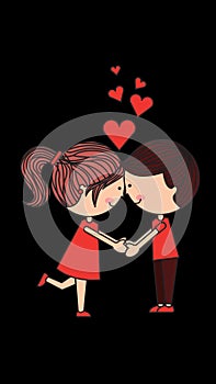 Love couple cartoon images loving