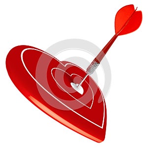 Love, dart hit center of heart, valentine's day