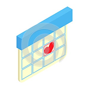 Love date isometric 3d icon