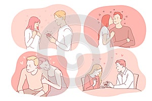 Love, dating, proposal, engagement, relationship, togetherness, couple concept