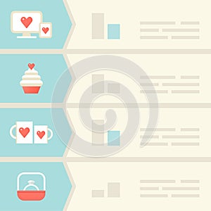 Love, Dating, Relations Infographic Elements