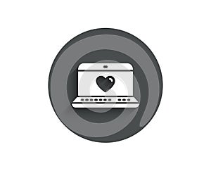 Love dating simple icon. Heart in Notebook sign.
