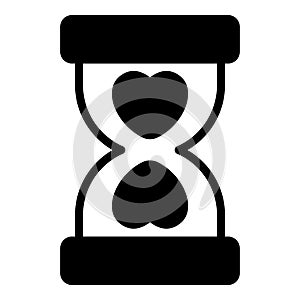 love, dead line, sand clock black vector