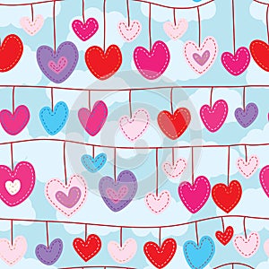 Love decor hang seamless pattern