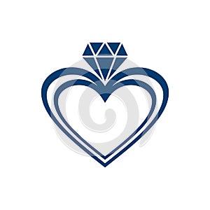 Love diamond ring logo icon