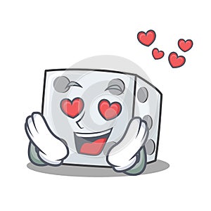 In love dice character cartoon style