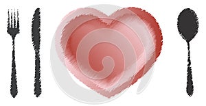 Love diner heart shape