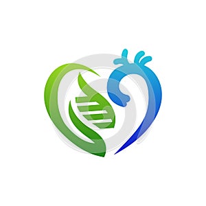 Love DNA Aorta Genetic Medical Logo