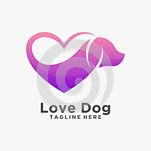 Love dog logo design