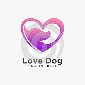 Love dog logo design