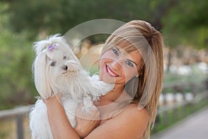 Love of dogs woman with pet