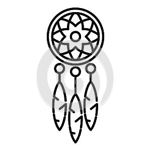 Love dream catcher icon outline vector. Indian native