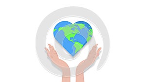 love earth save animated love on the palm of the earth environment happy earth day