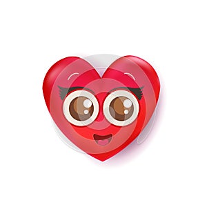Love Emoji. Heart funny icon Valentines Day. Symbols for t-shirt print  icon  logo  label  patch  sticker