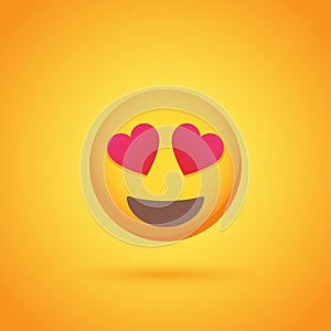 Love emoticon smile icon with shadow for social network design