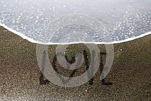 Love end sand writing