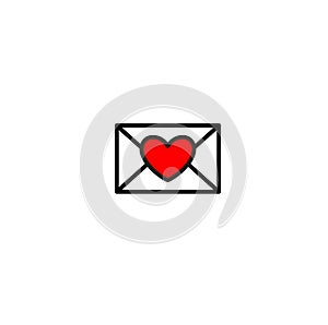 Love envelopes with heart icon, heart icon within the envelope