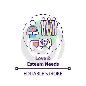 Love and esteem needs concept icon