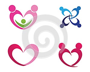 Love Family Logo and symbols Vector Template icons app