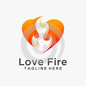 Love fire logo design