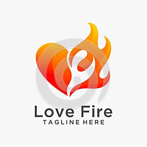 Love fire logo design