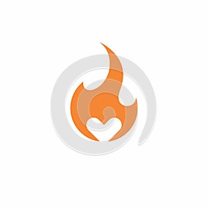 Love Fire Logo. Flame Love Logo. Fire Icon