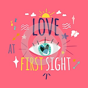 Love at first sight greeting card layout