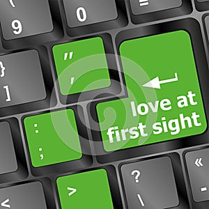 Love at first sight, keyboard with computer key button