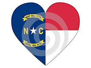 Love Flag of USA State of North Carolina