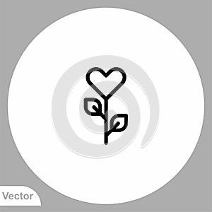 Love flower vector icon sign symbol