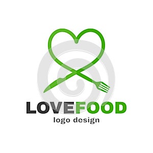 Love food modern style logo design