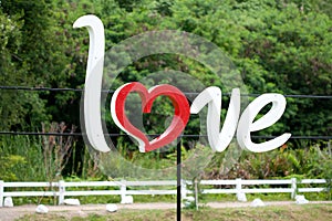 Love with forest background