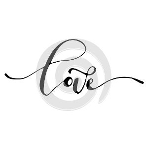 Love - freehand ink inspirational romantic catchword