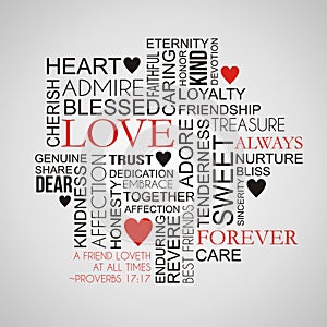 Love and Friendship Word Cloud photo