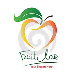 Love Fruit logo design and icon for agrobusiness