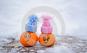 Love. funny facial expressions on the tangerines