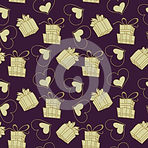 Love gifts seamless pattern