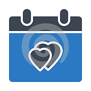 Love glyph colour vector  icon