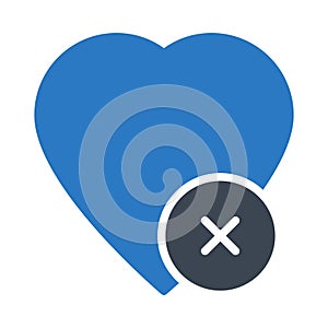 Love glyph colour vector  icon
