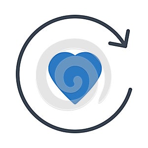 Love glyph colour vector  icon